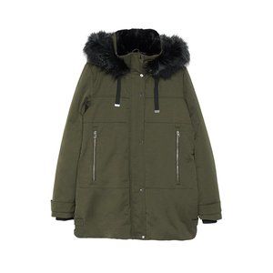 Zara Khaki Green Quilted Parka Anorak Jacket 1255/245